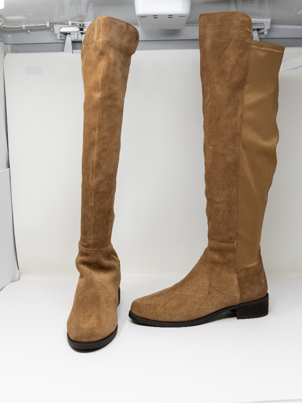 NEW Blondo Women's Velma Waterproof Sueded Stretch Pull On Riding Boots Camel 9